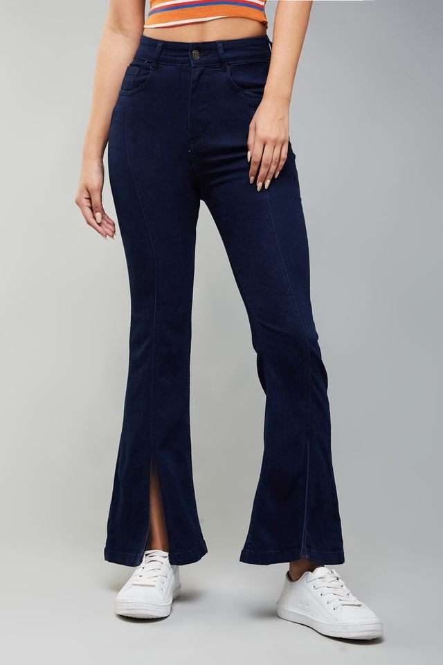 Mid Rise Dark Wash Denim Relaxed Fit Women's Jeans-image-47