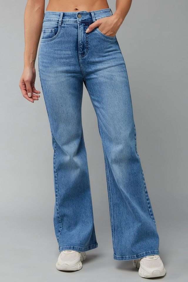 High Rise Heavy Wash Denim Relaxed Fit Women's Jeans