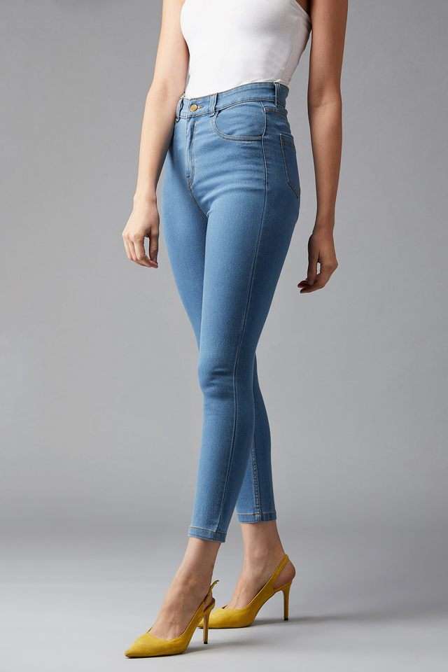 dolce crudo High Rise Light Wash Denim Skinny Fit Women's Jeans-picture-17