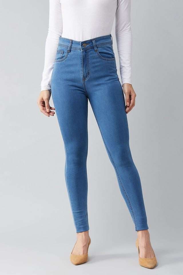 dolce crudo High Rise Light Wash Denim Skinny Fit Women's Jeans-picture-37