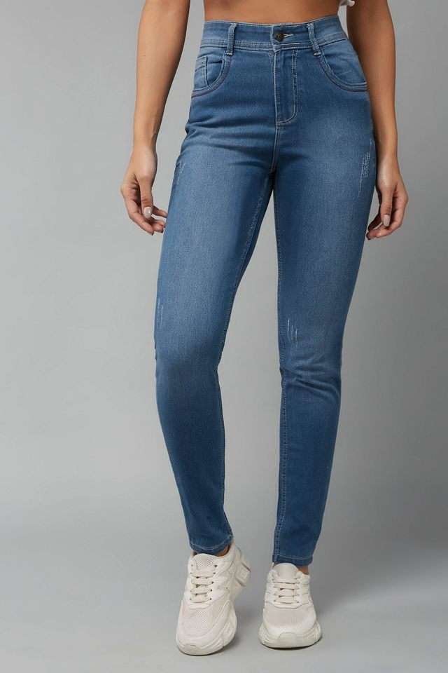 dolce crudo High Rise Heavy Wash Denim Skinny Fit Women's Jeans-picture-33