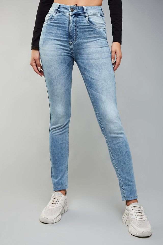 dolce crudo High Rise Heavy Wash Denim Slim Fit Women's Jeans-picture-20
