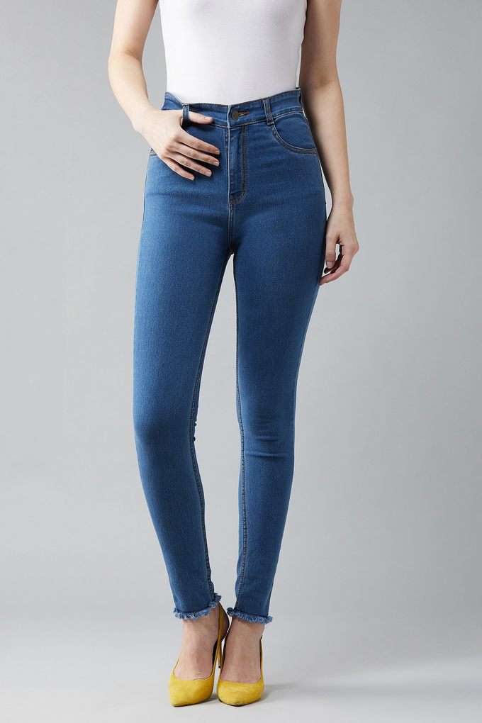 dolce crudo High Rise Light Wash Denim Skinny Fit Women's Jeans-picture-28