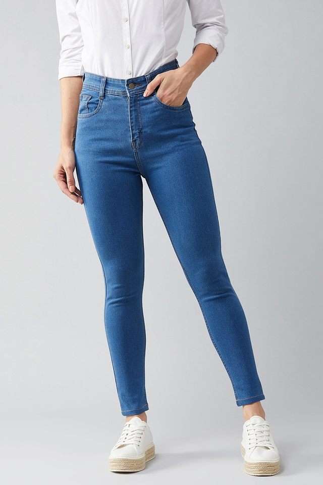 dolce crudo High Rise Light Wash Denim Skinny Fit Women's Jeans-picture-15