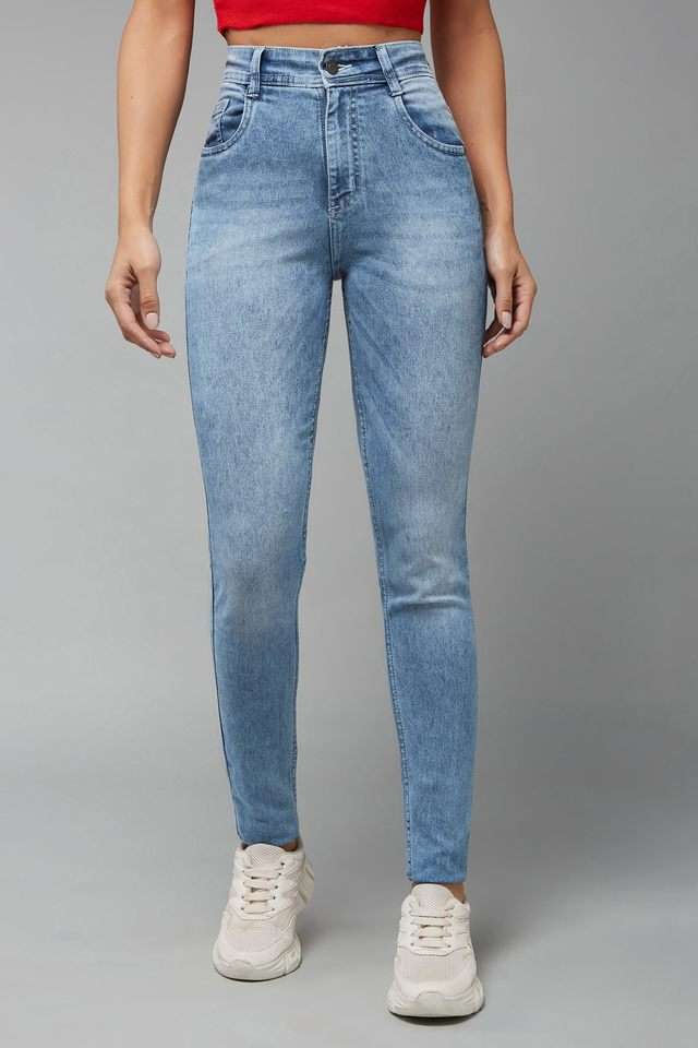 dolce crudo High Rise Heavy Wash Denim Slim Fit Women's Jeans-picture-41