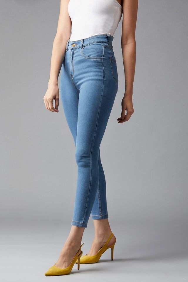 dolce crudo High Rise Light Wash Denim Skinny Fit Women's Jeans-picture-19