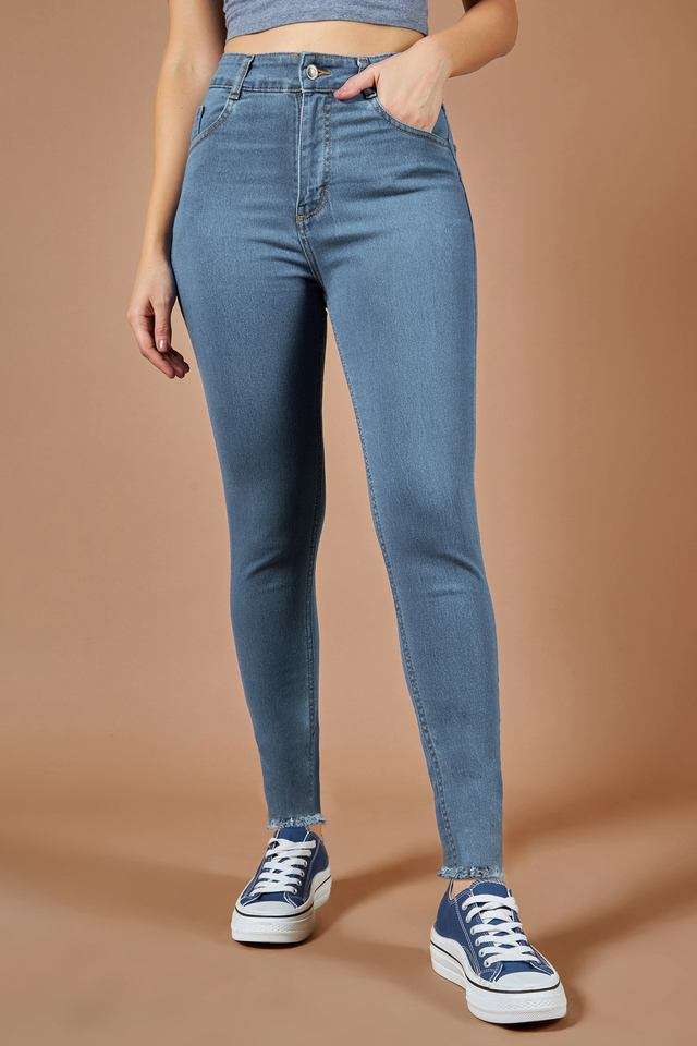 dolce crudo High Rise Light Wash Denim Skinny Fit Women's Jeans-picture-35