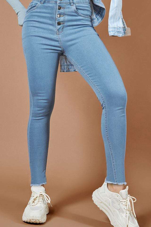 dolce crudo High Rise Light Wash Denim Skinny Fit Women's Jeans-picture-20