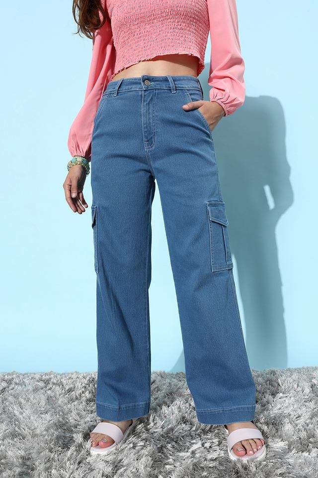dolce crudo High Rise Light Wash Denim Relaxed Fit Women's Jeans-picture-18
