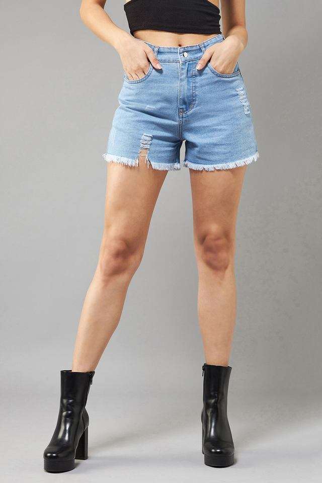 dolce crudo Regular Fit Mini Denim Women's Casual Wear Shorts-picture-22