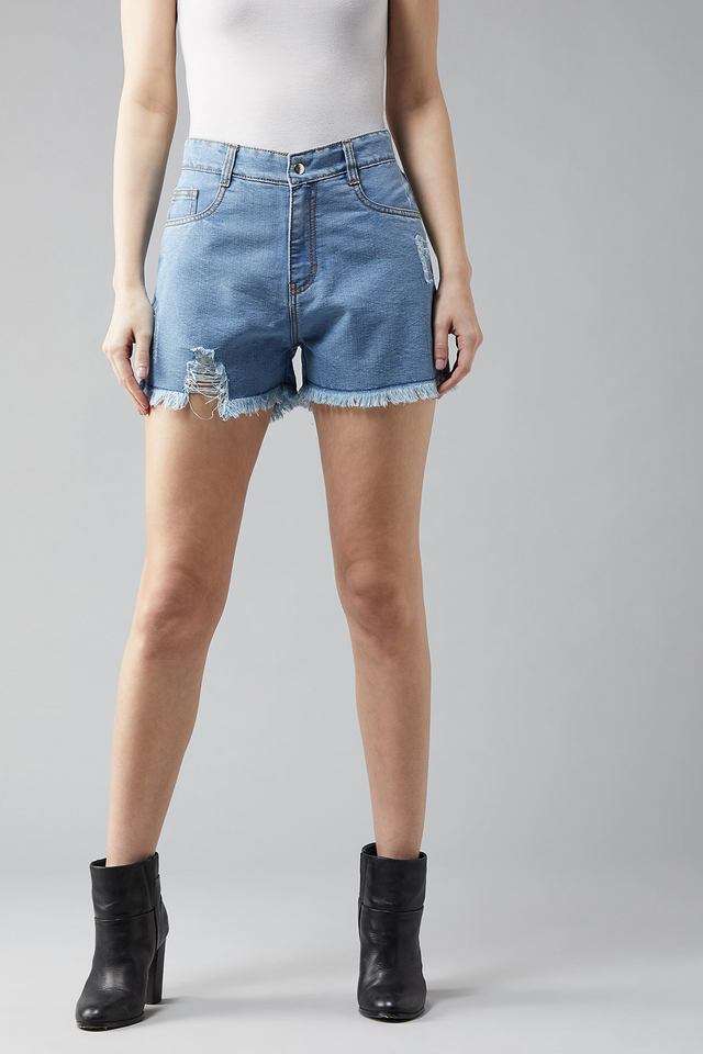 dolce crudo Regular Fit Mini Denim Women's Casual Wear Shorts-picture-37