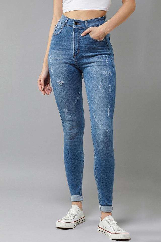 dolce crudo High Rise Light Wash Denim Skinny Fit Women's Jeans-picture-39
