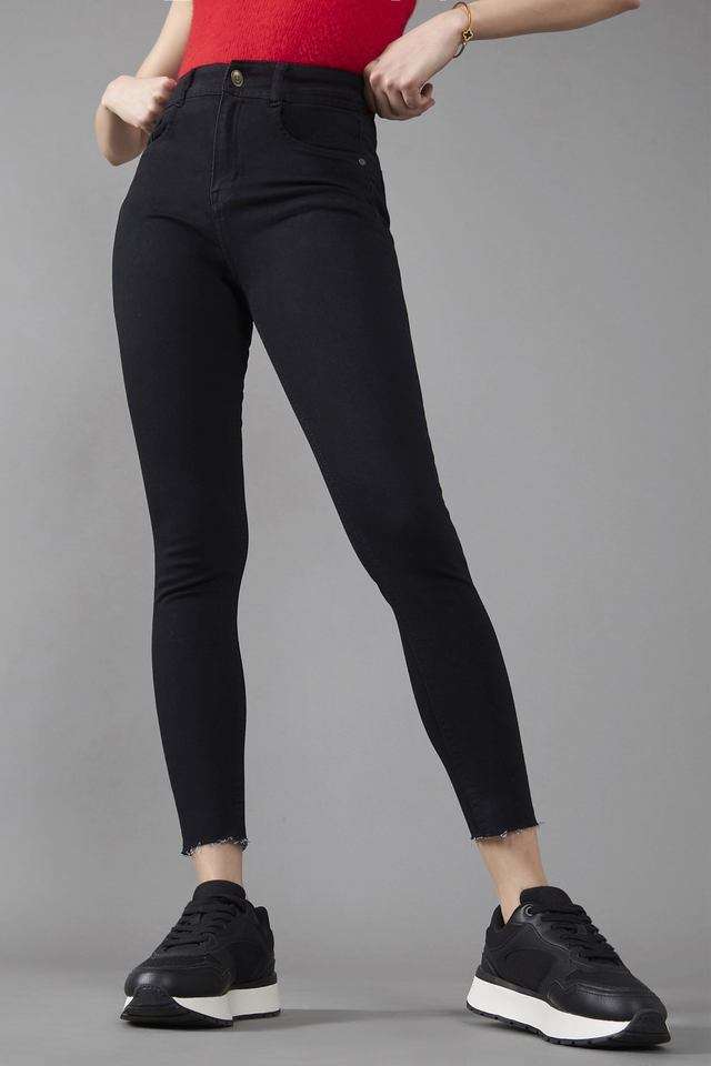 High Rise Heavy Wash Denim Slim Fit Women's Jeans-image-35
