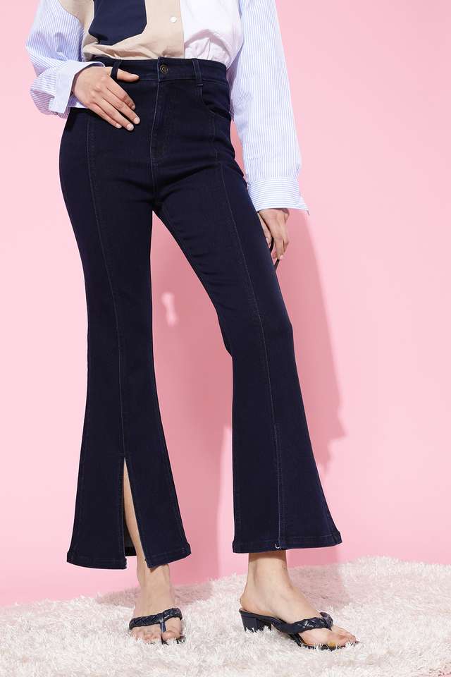 Dark Wash Cotton Bootcut Fit Womens Jeans-image-22