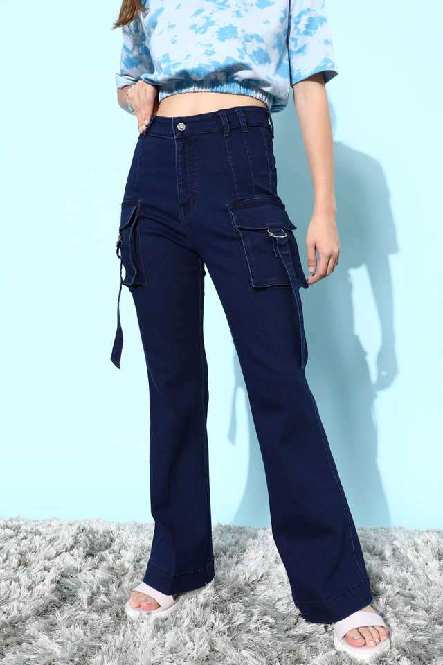 dolce crudo High Rise Dark Wash Denim Regular Fit Women's Jeans-picture-10