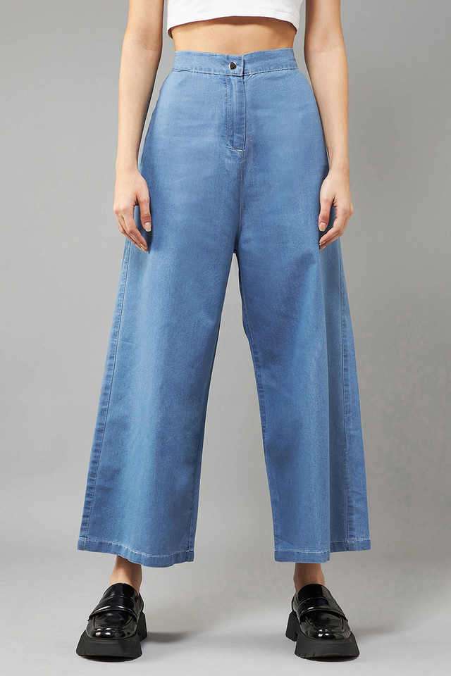 dolce crudo Solid Relaxed Fit Denim Women Casual Wear Trouser-picture-39