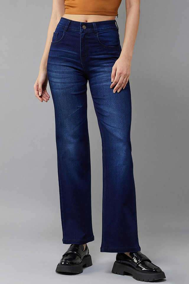 dolce crudo Dark Wash Denim Relaxed Fit Women's Jeans-picture-16
