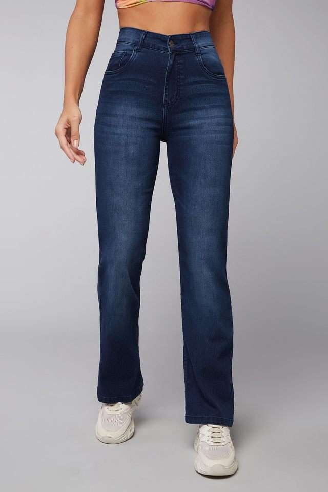 dolce crudo Mid Rise Dark Wash Denim Relaxed Fit Women's Jeans-picture-36