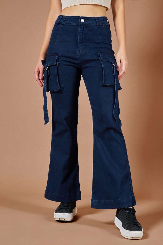 High Rise Dark Wash Denim Relaxed Fit Women's Jeans