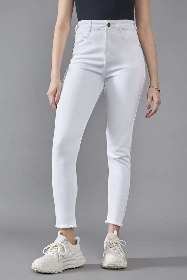 dolce crudo High Rise Bleach Wash Denim Skinny Fit Women's Jeans-picture-12