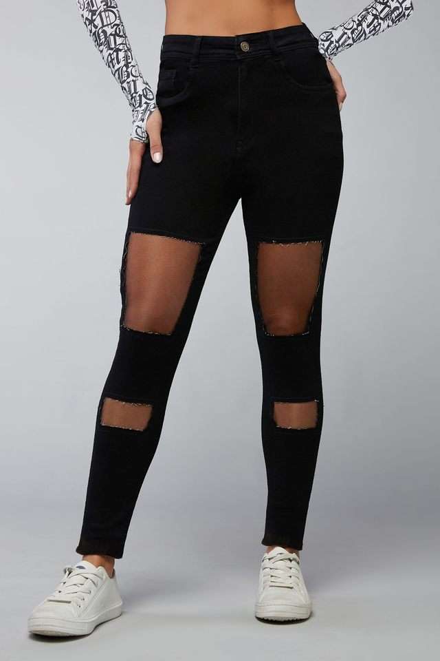High Rise Heavy Wash Denim Slim Fit Women's Jeans-image-34