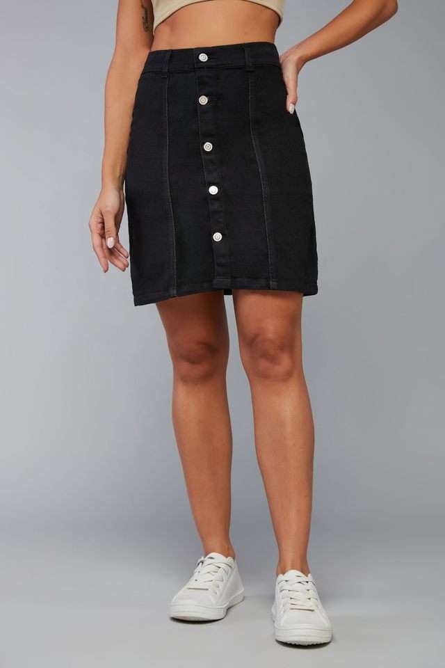 dolce crudo Regular Fit Mini Denim Women Casual Wear Skirts-picture-23