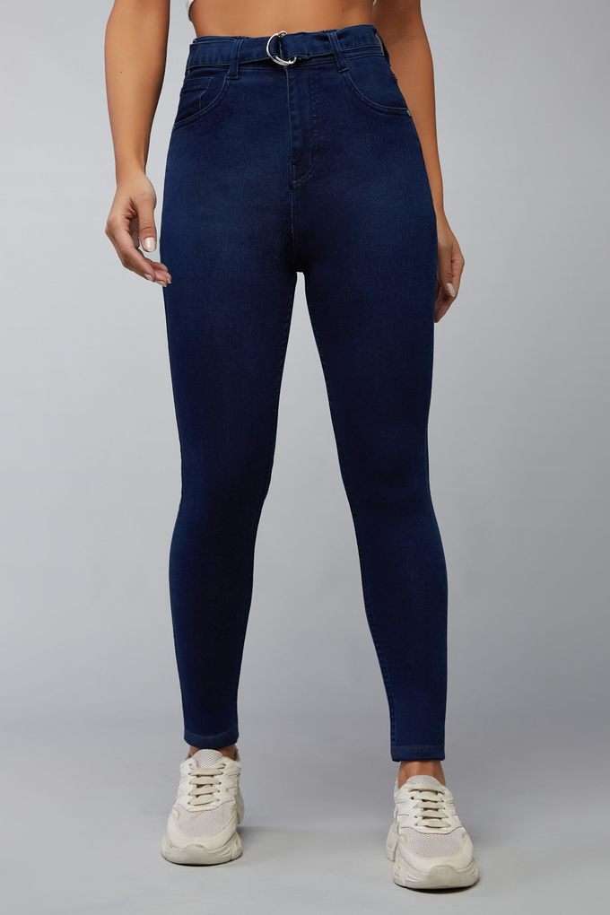 dolce crudo High Rise Dark Wash Denim Skinny Fit Women's Jeans-picture-24