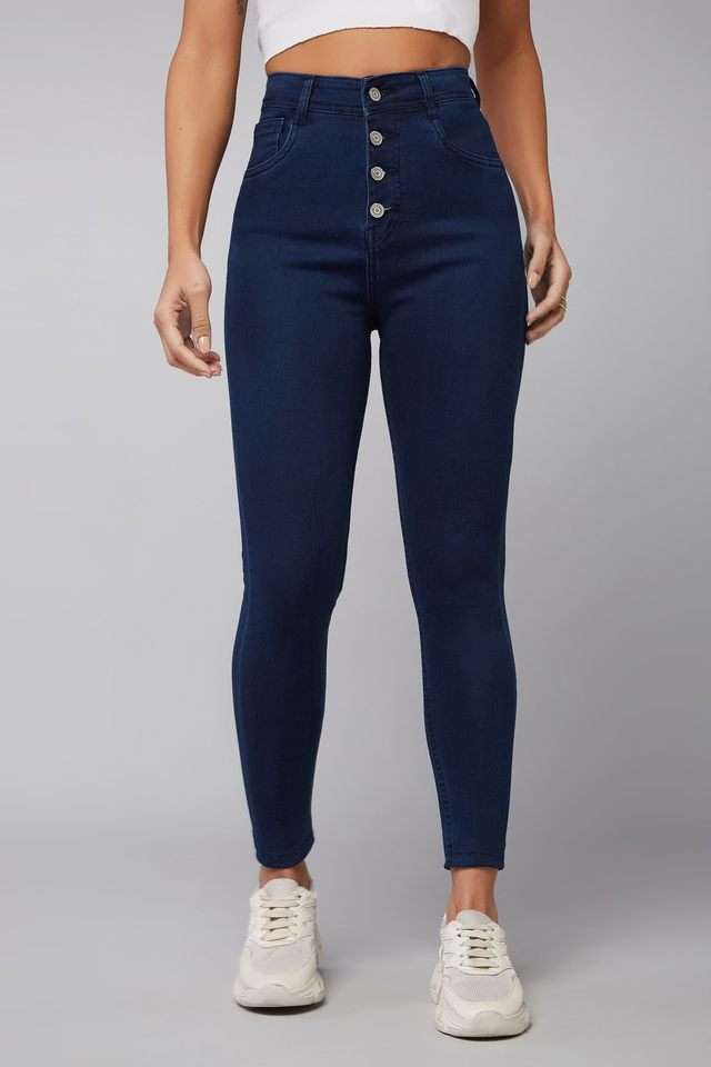 dolce crudo High Rise Dark Wash Denim Skinny Fit Women's Jeans-picture-33