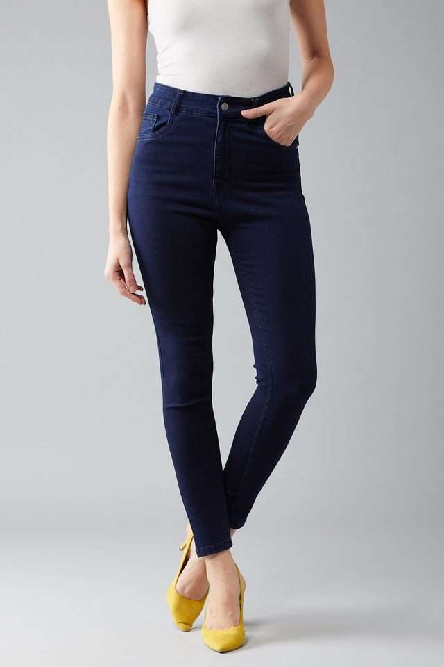 dolce crudo High Rise Dark Wash Denim Skinny Fit Women's Jeans-picture-45