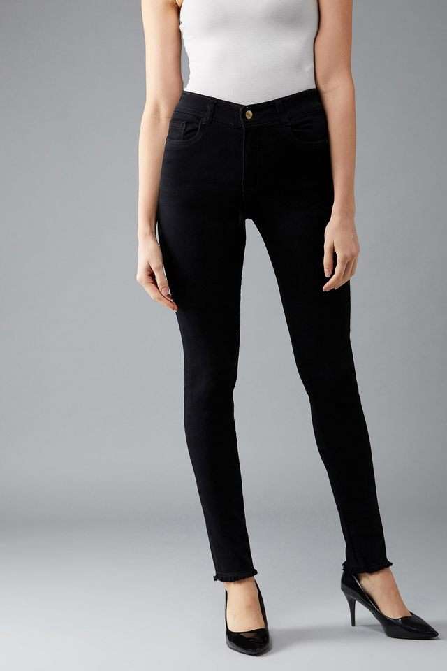 High Rise Heavy Wash Denim Slim Fit Women's Jeans-image-37