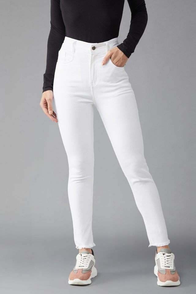 dolce crudo High Rise Bleach Wash Denim Skinny Fit Women's Jeans-picture-28