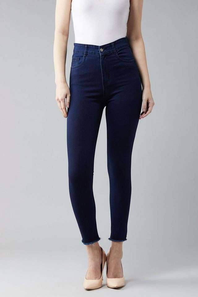 dolce crudo High Rise Dark Wash Denim Skinny Fit Women's Jeans-picture-26