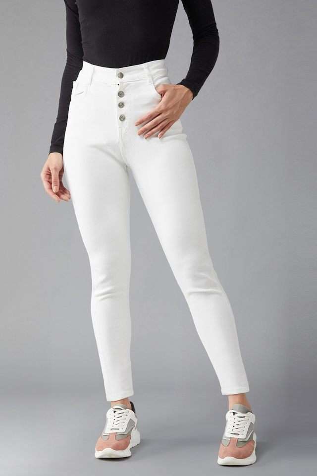 dolce crudo High Rise Bleach Wash Denim Skinny Fit Women's Jeans-picture-30