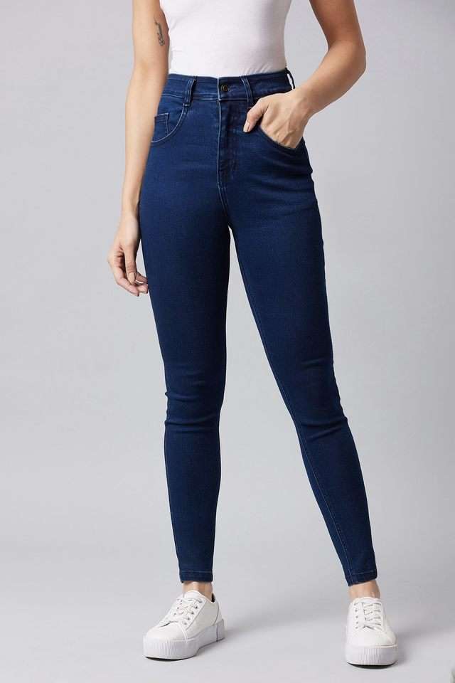 dolce crudo High Rise Dark Wash Denim Skinny Fit Women's Jeans-picture-36
