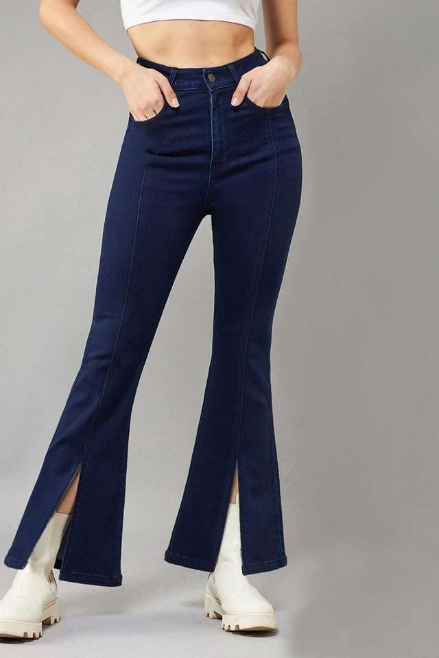 dolce crudo High Rise Dark Wash Denim Relaxed Fit Women's Jeans-picture-39