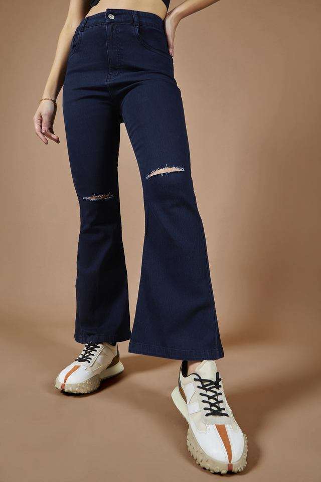 dolce crudo High Rise Dark Wash Denim Regular Fit Women's Jeans-picture-38