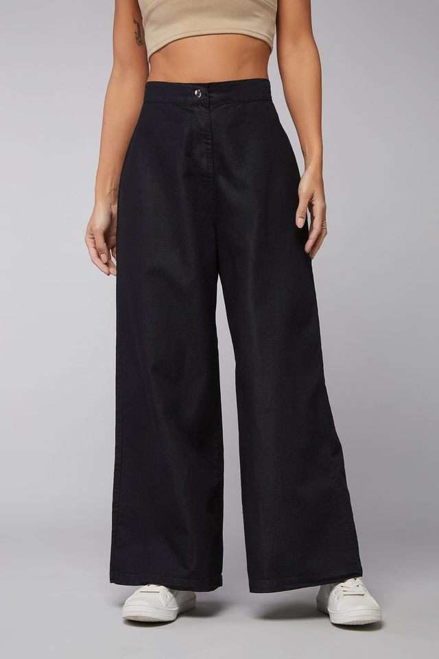 dolce crudo Solid Relaxed Fit Denim Women Casual Wear Pants-picture-15