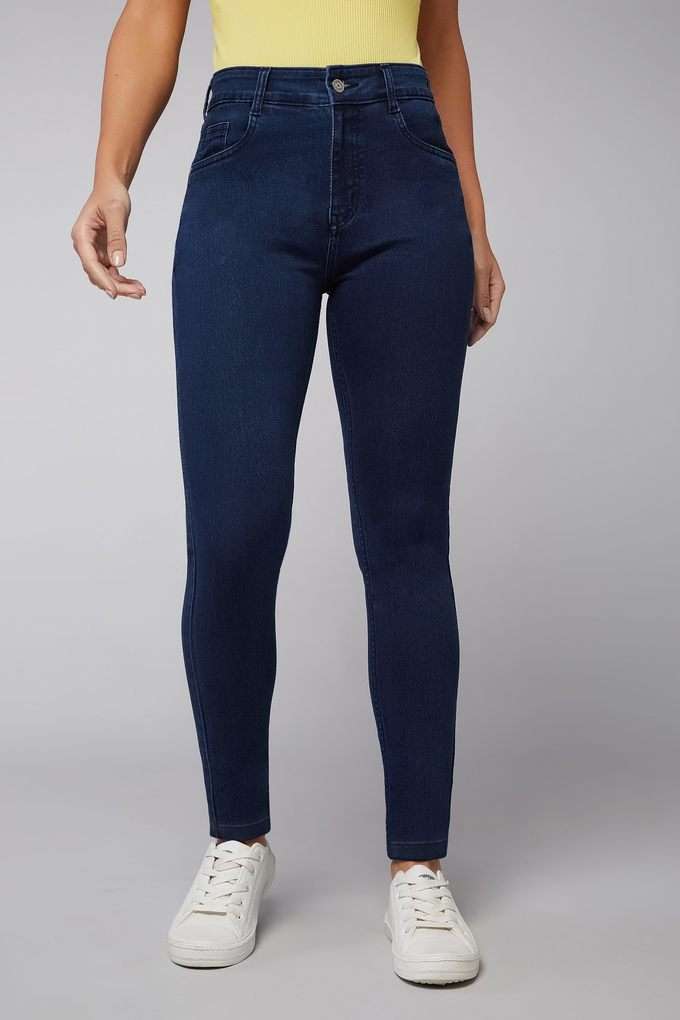 dolce crudo Mid Rise Dark Wash Denim Skinny Fit Women's Jeans-picture-30