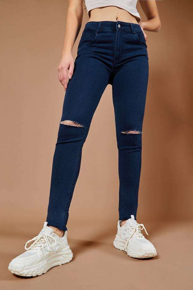 dolce crudo High Rise Dark Wash Denim Skinny Fit Women's Jeans-picture-10