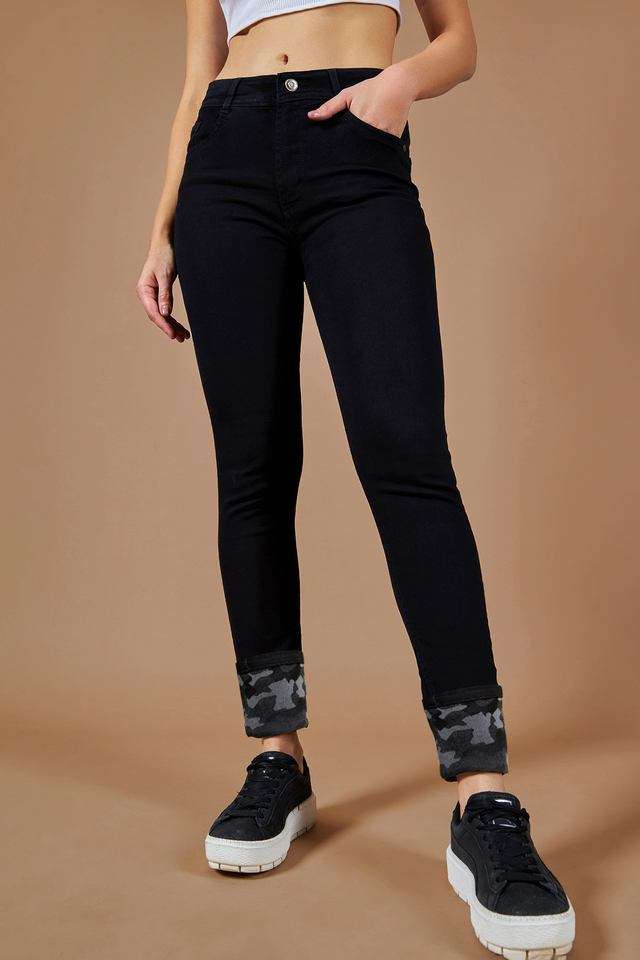 High Rise Heavy Wash Denim Slim Fit Women's Jeans-image-36