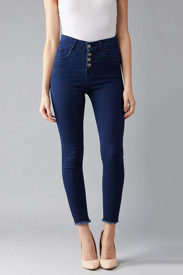 dolce crudo High Rise Dark Wash Denim Skinny Fit Women's Jeans-picture-44