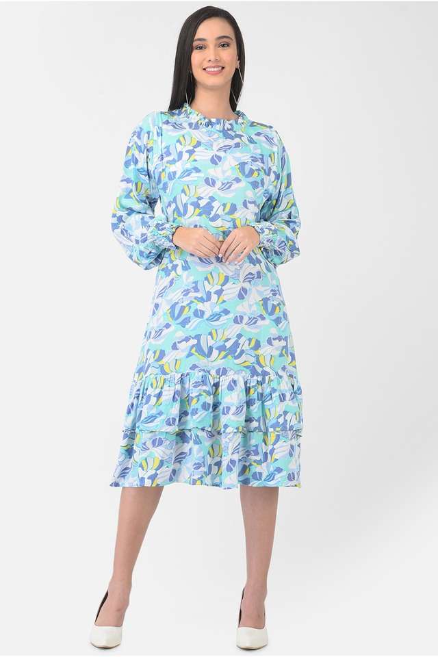 crimsoune club Floral Round Neck Lyocell Women Dress-picture-16