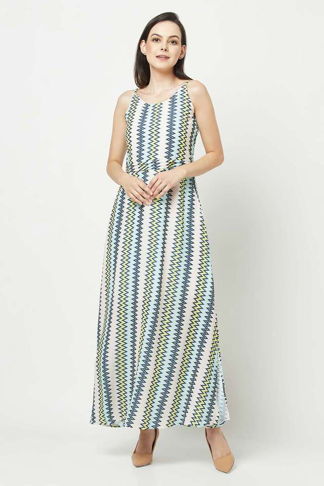 crimsoune club Printed Round Neck Polyester Women Dress-picture-24