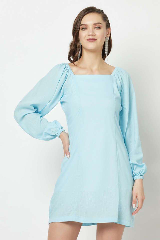 crimsoune club Solid Square Neck Lyocell Women Dress-picture-21