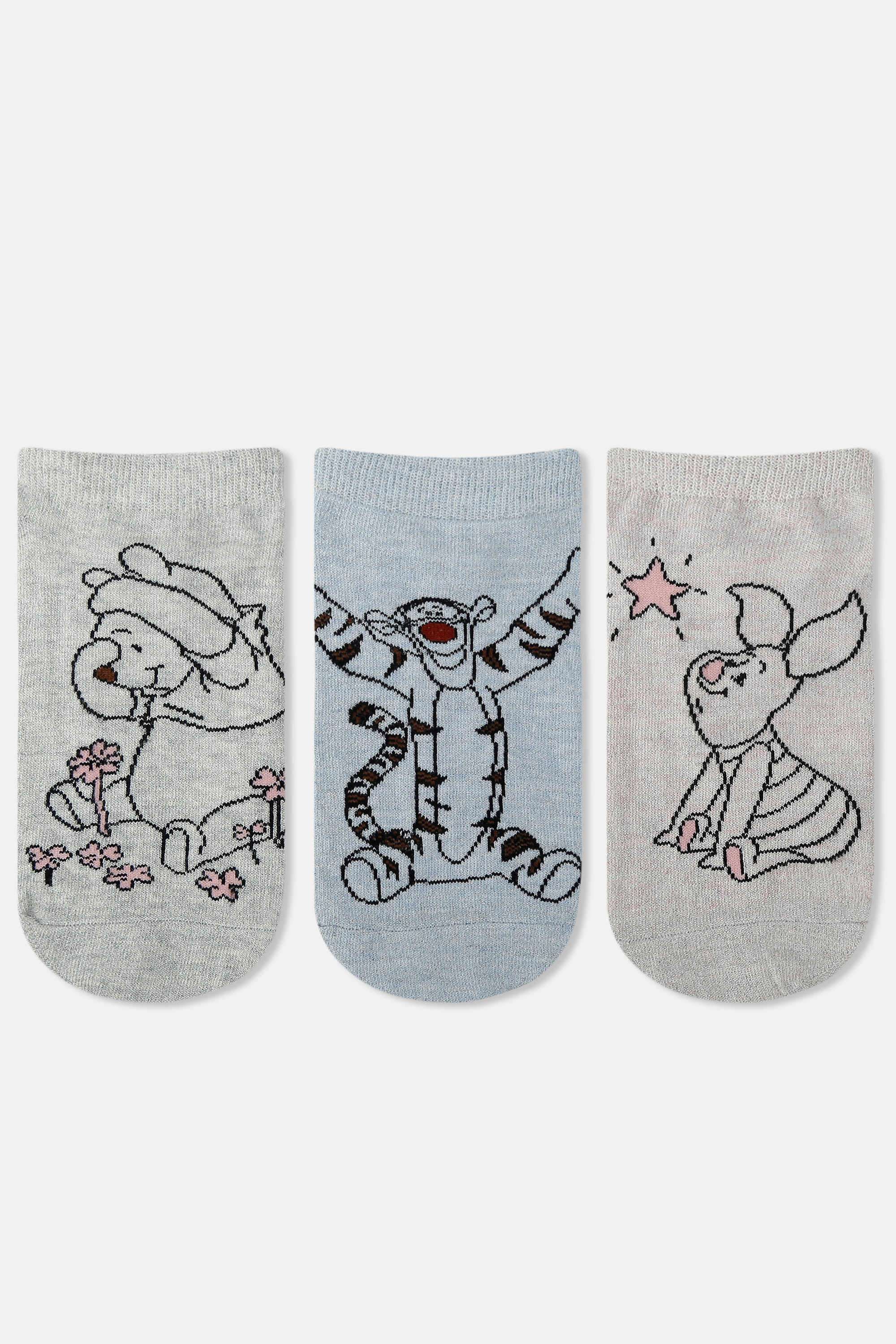 Women-s-Winnie-The-Pooh-Themed-Lurex-Ankle-Socks