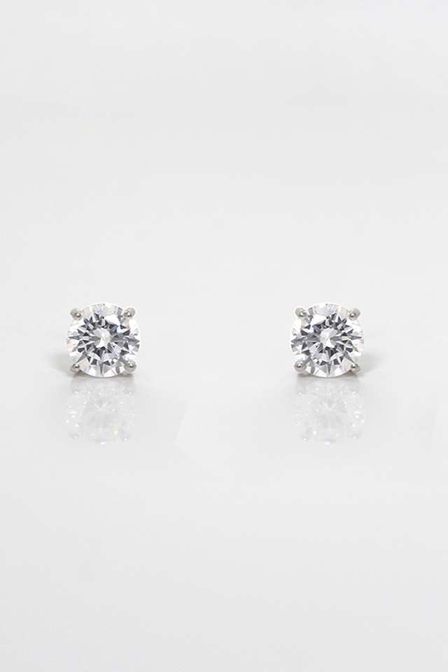 Cubic-Zirconia-Sterling-Silver-Screw-Clasp-Western-Earrings