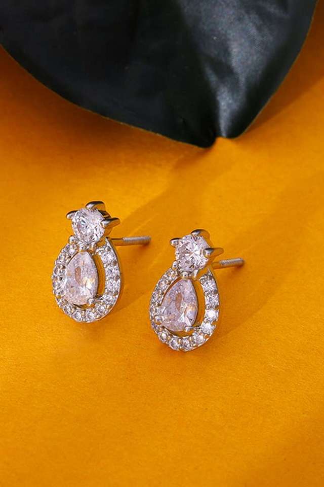 Silver-Elegant-Pear-Drop-Earrings