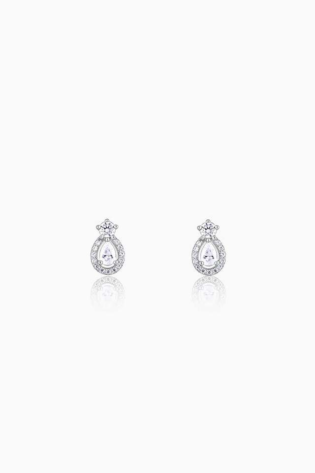 Silver-Elegant-Pear-Drop-Earrings