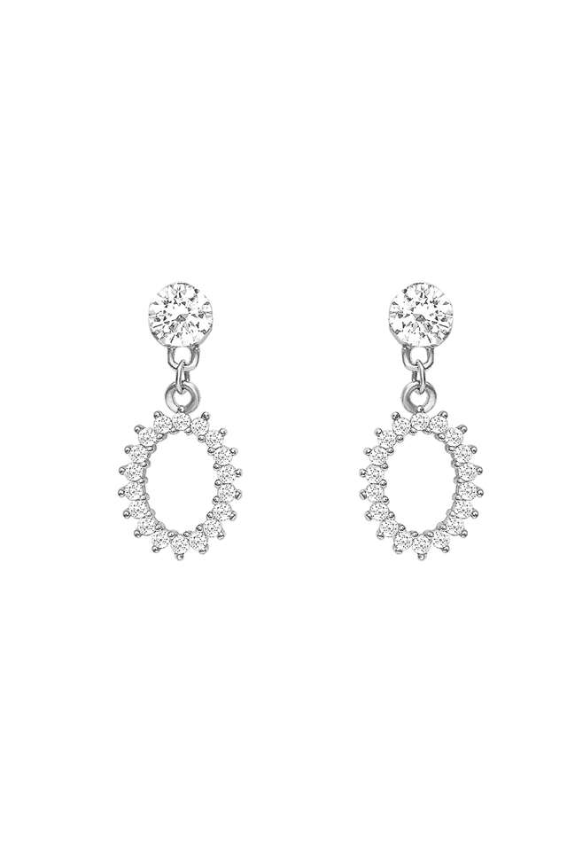 Cubic-Zirconia-Sterling-Silver-Push-Back-Clasp-Western-Earrings