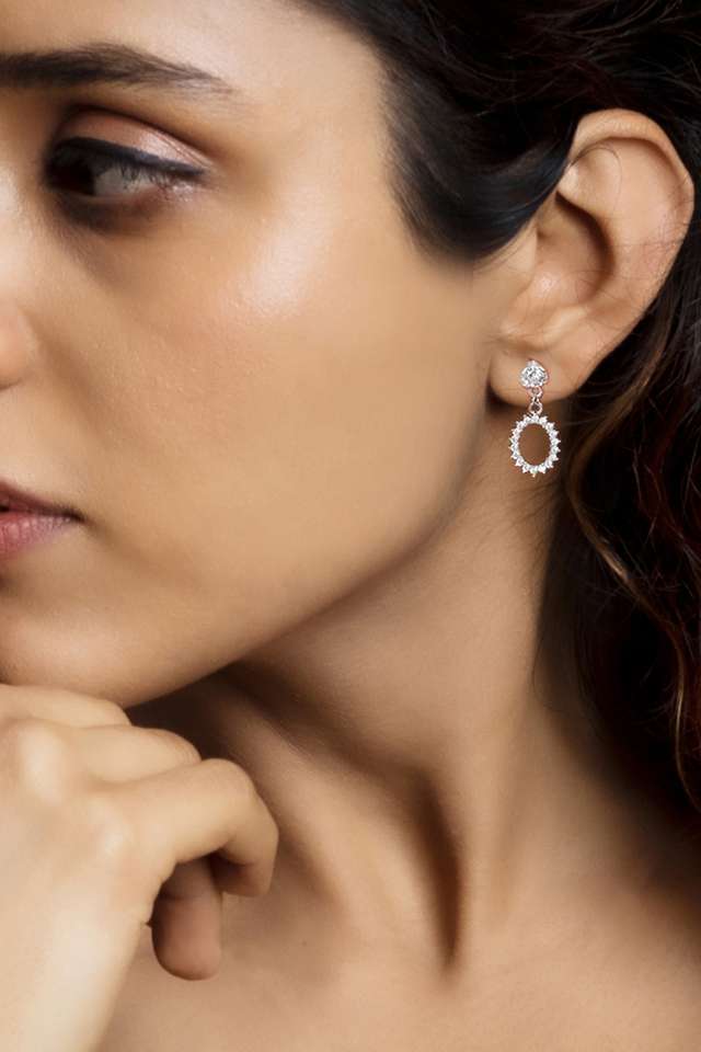 Cubic-Zirconia-Sterling-Silver-Push-Back-Clasp-Western-Earrings